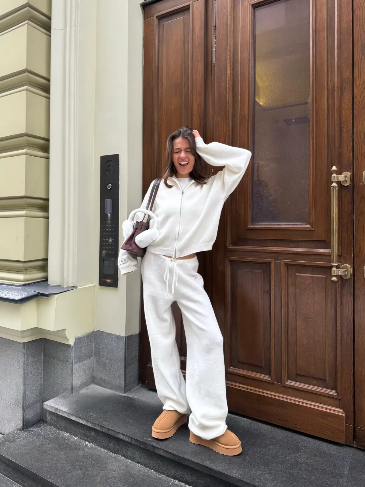 Штаны вязаные, Молочный